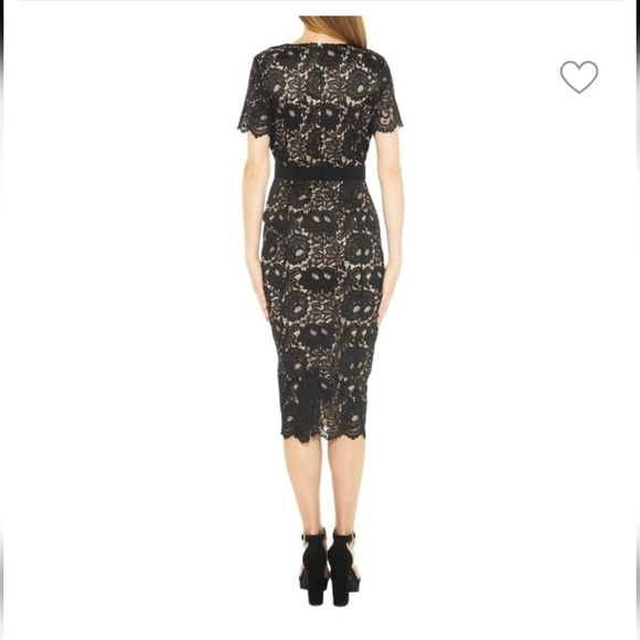 Alexia Admor Black and Gold Lace Midi Dress - Picture 3 of 13